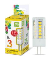 Лампа сд LED-JC-std 3Вт 12В G4 3000К 270Лм ASD ASD