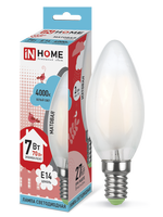 Лампа сд LED-СВЕЧА-deco 7Вт 230В Е14 4000К 630Лм матовая IN HOME IN HOME