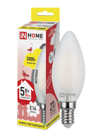Лампа сд LED-СВЕЧА-deco 5Вт 230В Е14 3000К 450Лм матовая IN HOME IN HOME