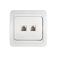 Розетка компьютерная двойная RJ-45 CLASSICO белая 2136 IN HOME IN HOME Розетка компьютерная двойная RJ-45 CLASSICO белая 2136 IN HOME IN HOME