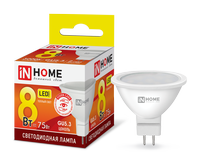 Лампа сд LED-JCDR-VC 8Вт 230В GU5.3 3000К 600Лм IN HOME IN HOME