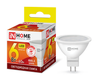 Лампа сд LED-JCDR-VC 6Вт 230В GU5.3 3000К 480Лм IN HOME IN HOME