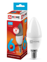 Лампа сд LED-СВЕЧА-VC 6Вт 230В Е14 4000К 480Лм IN HOME IN HOME