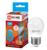 Лампа сд LED-ШАР-VC 8Вт 230В Е27 4000К 600Лм IN HOME IN HOME