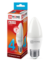 Лампа сд LED-СВЕЧА-VC 4Вт 230В Е27 4000К 360Лм IN HOME IN HOME
