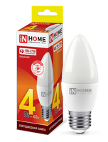 Лампа сд LED-СВЕЧА-VC 4Вт 230В Е27 3000К 360Лм IN HOME IN HOME