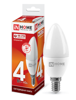 Лампа сд LED-СВЕЧА-VC 4Вт 230В Е14 6500К 360Лм IN HOME IN HOME