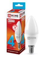 Лампа сд LED-СВЕЧА-VC 4Вт 230В Е14 4000К 360Лм IN HOME IN HOME