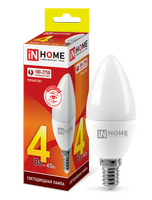 Лампа сд LED-СВЕЧА-VC 4Вт 230В Е14 3000К 360Лм IN HOME IN HOME