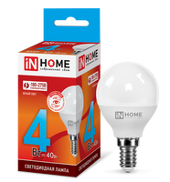 Лампа сд LED-ШАР-VC 4Вт 230В Е14 4000К 360Лм IN HOME IN HOME