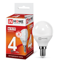 Лампа сд LED-ШАР-VC 4Вт 230В Е14 6500К 360Лм IN HOME IN HOME