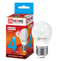 Лампа сд LED-ШАР-VC 4Вт 230В Е27 4000К 360Лм IN HOME IN HOME