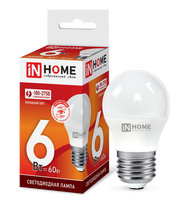 Лампа сд LED-ШАР-VC 6Вт 230В Е27 6500К 540Лм IN HOME IN HOME
