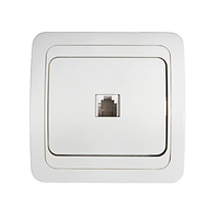 Розетка компьютерная одинарная RJ-45 CLASSICO белая 2131 IN HOME IN HOME Розетка компьютерная одинарная RJ-45 CLASSICO белая 2131 IN HOME IN HOME