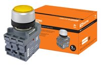Кнопка с фиксацией MP2-21Y(LED) в сборе d22мм/220В 1з+1р желтая TDM TDM Electric