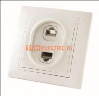 Розетка телефонная RJ11 + компьютерная RJ45 белая "Таймыр" TDM  TDM Electric