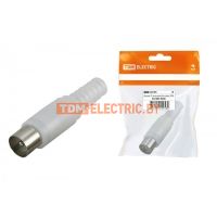 Штекер TV антенный пласт. без пайки белый, инд. упаковка TDM  TDM Electric