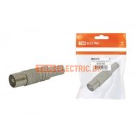 Штекер TV антенный металл с пружиной, инд. упаковка TDM  TDM Electric