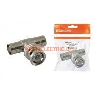 Переходник штекер BNC - х2 гнезда BNC (тройник), инд. упаковка TDM  TDM Electric