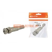 Штекер BNC под винт с пружиной металл, инд. упаковка TDM  TDM Electric