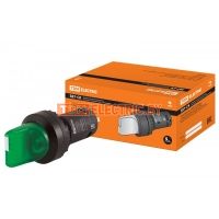 Переключатель на 2 положения с фиксацией SB7-CK2361-24V короткая ручка(LED) d22мм 1з зеленый TDM  TDM Electric