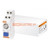 Выключатель кнопочный с индикацией ВКИ-47 синий (LED) 2НО;1НЗ AC/DC TDM  TDM Electric