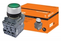Кнопка с фиксацией SB7-CAL35 d22мм 1з+1р зеленая TDM .  TDM Electric