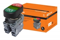 Переключатель на 3 положения с фиксацией SB7-CK3465-24V короткая ручка(LED) d22мм 1з+1р красный TDM .  TDM Electric