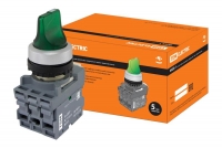 Переключатель на 2 положения с фиксацией SB7-CD25 короткая ручка d22мм 1з+1р черный TDM .  TDM Electric