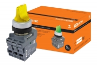 Переключатель на 3 положения с фиксацией SB7-CD33 короткая ручка d22мм 1з+1з черный TDM .  TDM Electric