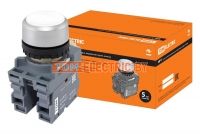 Кнопка MP1-20W в сборе d22мм 1з+1р белая TDM  TDM Electric