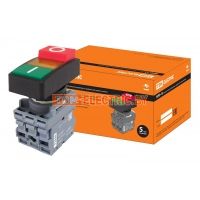 Кнопка двойная MPD13-11Y (зеленая/красная-выступающая) (LED) d22мм/220В (I/O)  линза желтая TDM  TDM Electric