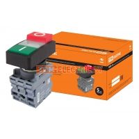 Кнопка двойная MPD13-11С (зеленая/красная-выступающая) (LED) d22мм/24В (I/O)  линза прозрачная TDM  TDM Electric