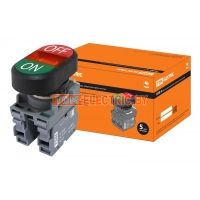 Кнопка двойная MPD3-11R (зеленая/красная) (LED) в сборе d22мм/220В (ON/OFF)  линза красная TDM  TDM Electric