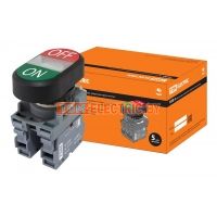 Кнопка двойная MPD3-11С (зеленая/красная) (LED) в сборе d22мм/24В (ON/OFF)  линза прозрачная TDM  TDM Electric
