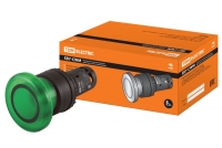 Кнопка грибовидная SB7-CWM31-220V(LED) d35мм 1з зеленая TDM .  TDM Electric