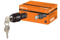 Переключатель с ключом на 2 положения с фиксацией SB7-CG25 d22мм 1з+1р черный TDM .  TDM Electric
