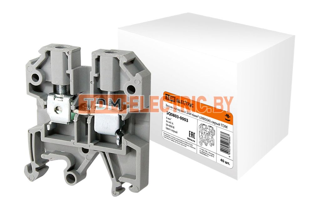 Зажим наборный ЗНИ-6мм2 (JXB50А) серый TDM  TDM Electric