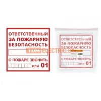 Плакат "Ответственный за пожарную безопасность" 200х200мм TDM  TDM Electric