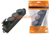 Розетка четырехместная с заглушками каучук 2Р+РЕ 16А 250В IP44 TDM  TDM Electric