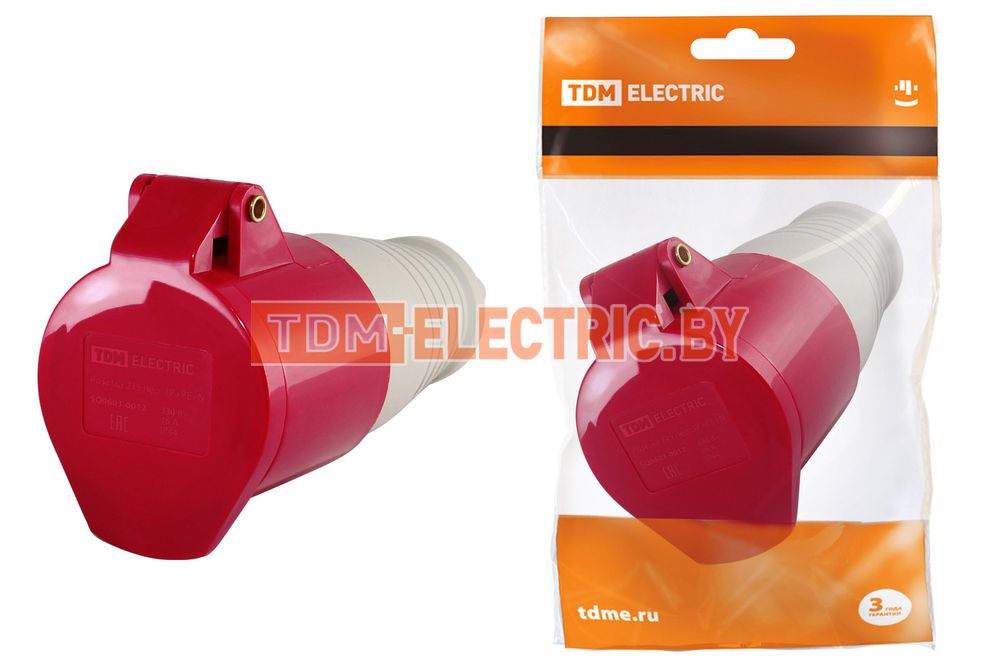Розетка 215 переносная 3Р+РЕ+N 16А 380В IP44 TDM  TDM Electric