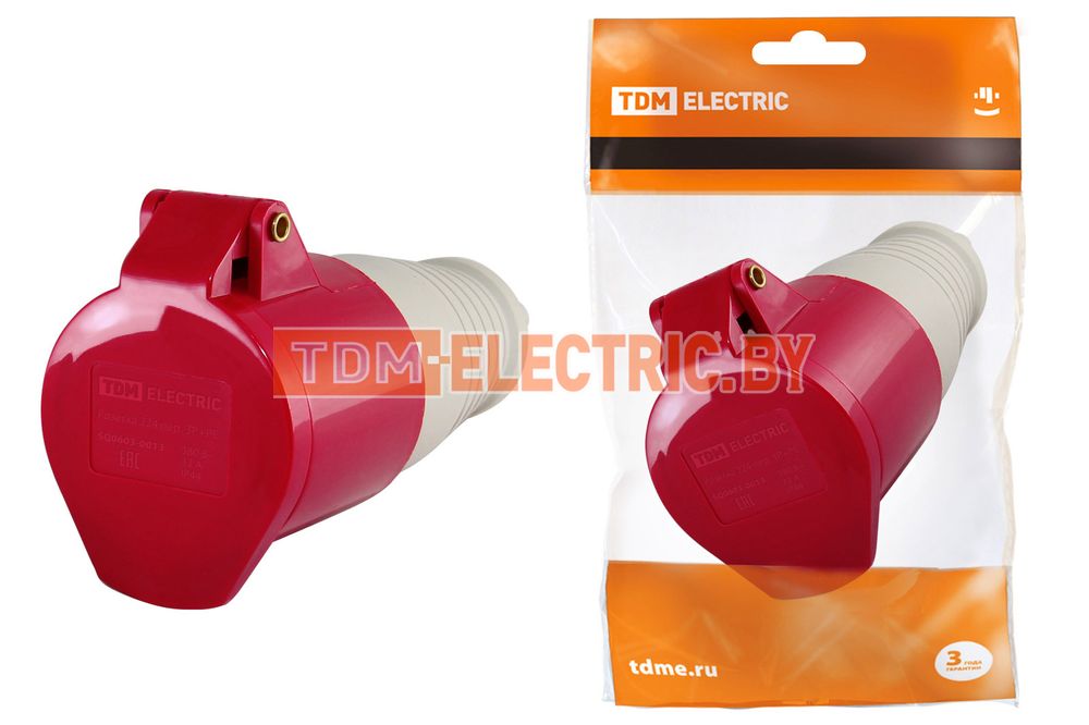Розетка 224 переносная 3Р+РЕ 32А 380В IP44 TDM  TDM Electric