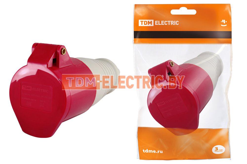 Розетка 225 переносная 3Р+РЕ+N 32А 380В IP44 TDM  TDM Electric