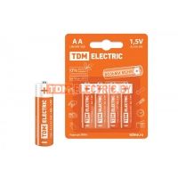 Элементы питания LR6 AA Alkaline 1,5V BP-4 TDM  TDM Electric