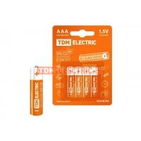 Элементы питания LR03 AAA Alkaline 1,5V BP-4 TDM  TDM Electric