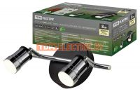 Спот LED СНС 2х5Вт, 3000 K, 230 В, 50 Гц, IP44, Костус, черный/хром TDM  TDM Electric