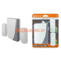 Звонок беспроводной на батарейках ЗББ-12/1-2М (2 мелодии, кнопка IP44, 3х1,5В АА, 2 кнопки) TDM  TDM Electric