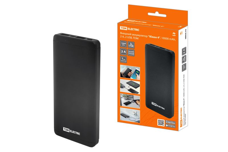 "Внешний аккумулятор ""Юкон 4"", 10 000 mAh, 2 А, 2 USB, TDM" TDM Electric